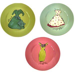 Vintage Rosanna "TRES CHIC DRESS" Lunch Plates Ladies Paris Fashion 8"